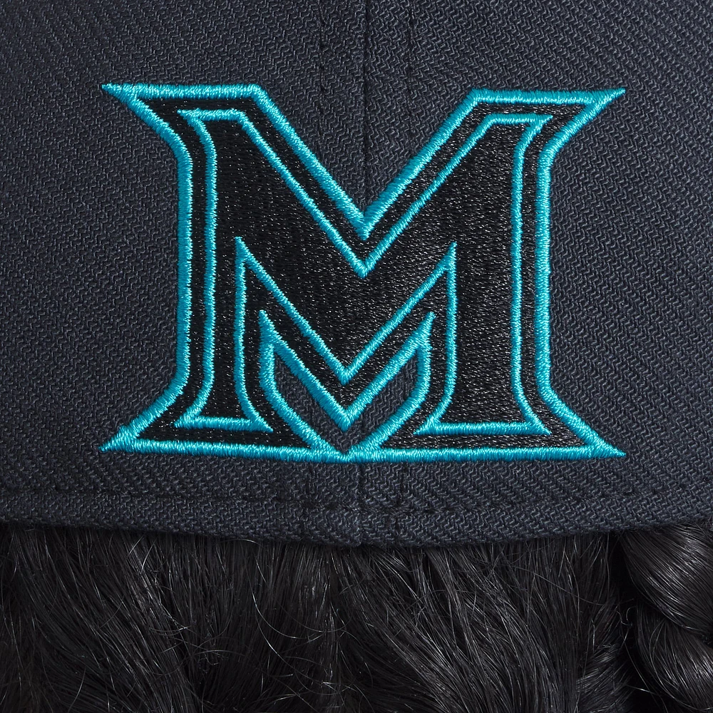 Men's Nike Black Miami Marlins 2025 City Connect Performance Swoosh Flex Hat