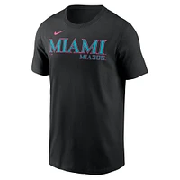Men's Nike Black Miami Marlins 2025 City Connect Wordmark T-Shirt