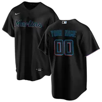 Lids Miami Marlins Nike Alternate Replica Custom Jersey - Black