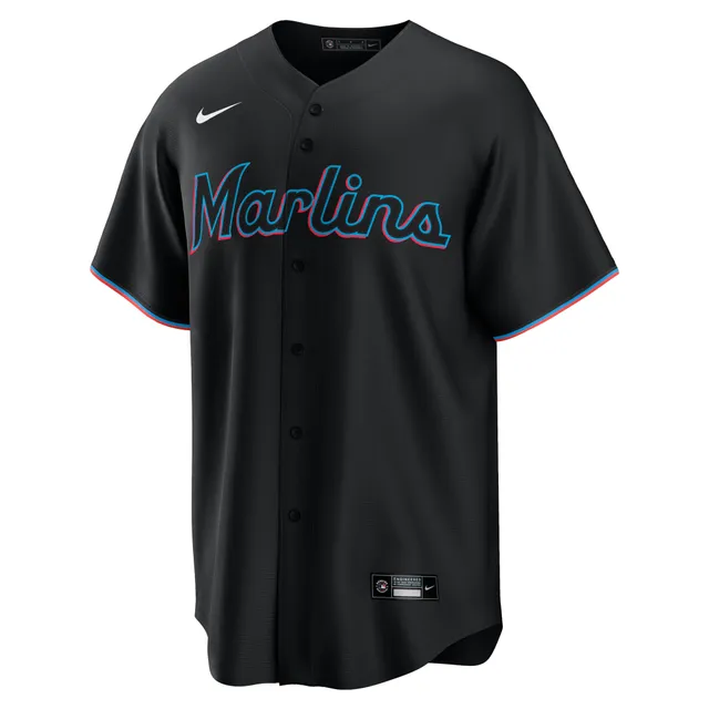 Men's Nike Black Miami Marlins Alternate Replica Team Jersey Size: 4XL