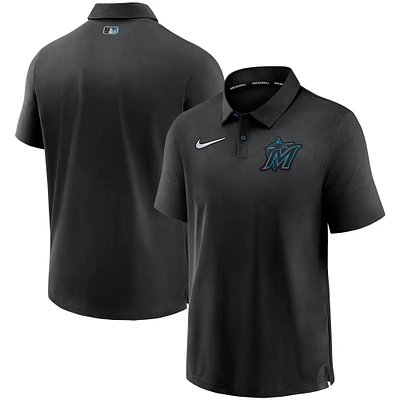 Polo Nike Miami Marlins Authentic Collection Flex Performance pour homme - Noir