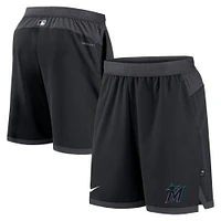 Short Nike Miami Marlins Authentic Collection Flex Vent Performance pour homme - Noir