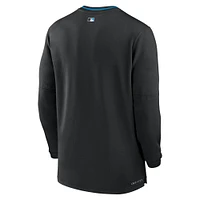 Men's Nike Black Miami Marlins Authentic Collection Performance Half-Zip Top