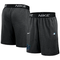 Men's Nike Black Miami Marlins Authentic Collection Performance Knit Shorts