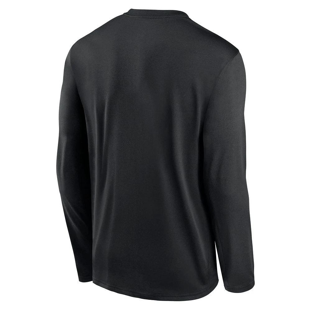 Men's Nike Black Miami Marlins Authentic Collection Practice Performance Long Sleeve T-Shirt