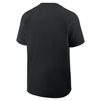 Men's Nike Black Miami Marlins Authentic Collection Raglan Short Sleeve Windshirt