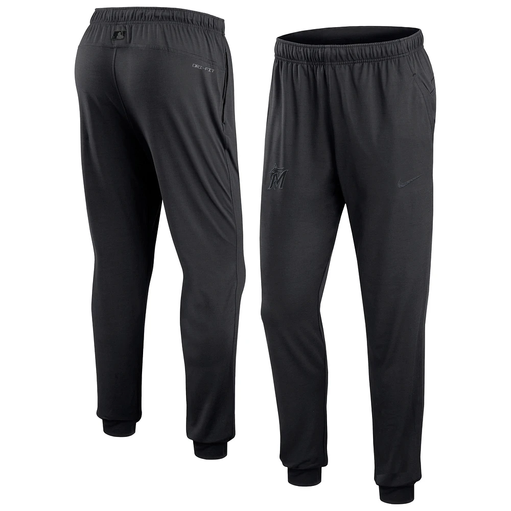 Pantalon de performance voyage Nike Miami Marlins Authentic Collection pour homme - Noir