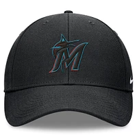Men's Nike Black Miami Marlins Club Performance Adjustable Hat
