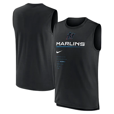 Men's Nike Black Miami Marlins Exceed Performance Tank Top