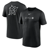 T-shirt Nike Miami Marlins Fashion Over Shoulder Logo Legend noir pour homme