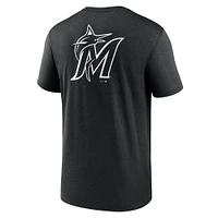 T-shirt Nike Miami Marlins Fashion Over Shoulder Logo Legend noir pour homme