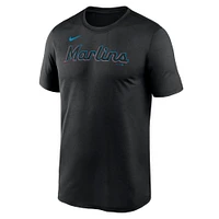 T-shirt Nike noir Miami Marlins Fuse Legend pour homme