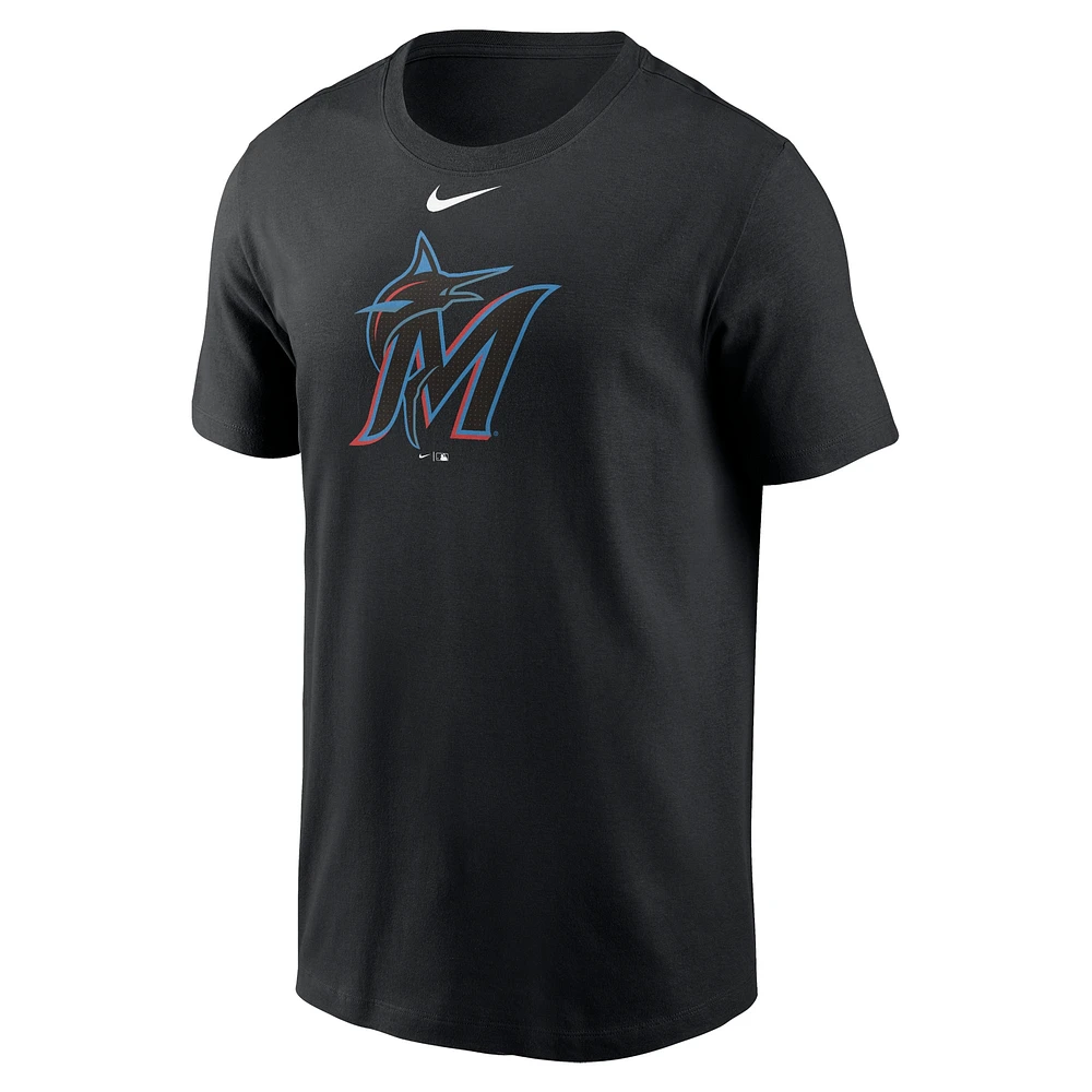 T-shirt Nike noir avec logo Fuse des Miami Marlins pour homme