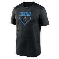 T-shirt Nike noir Miami Marlins Home Plate Icon Legend Performance pour homme