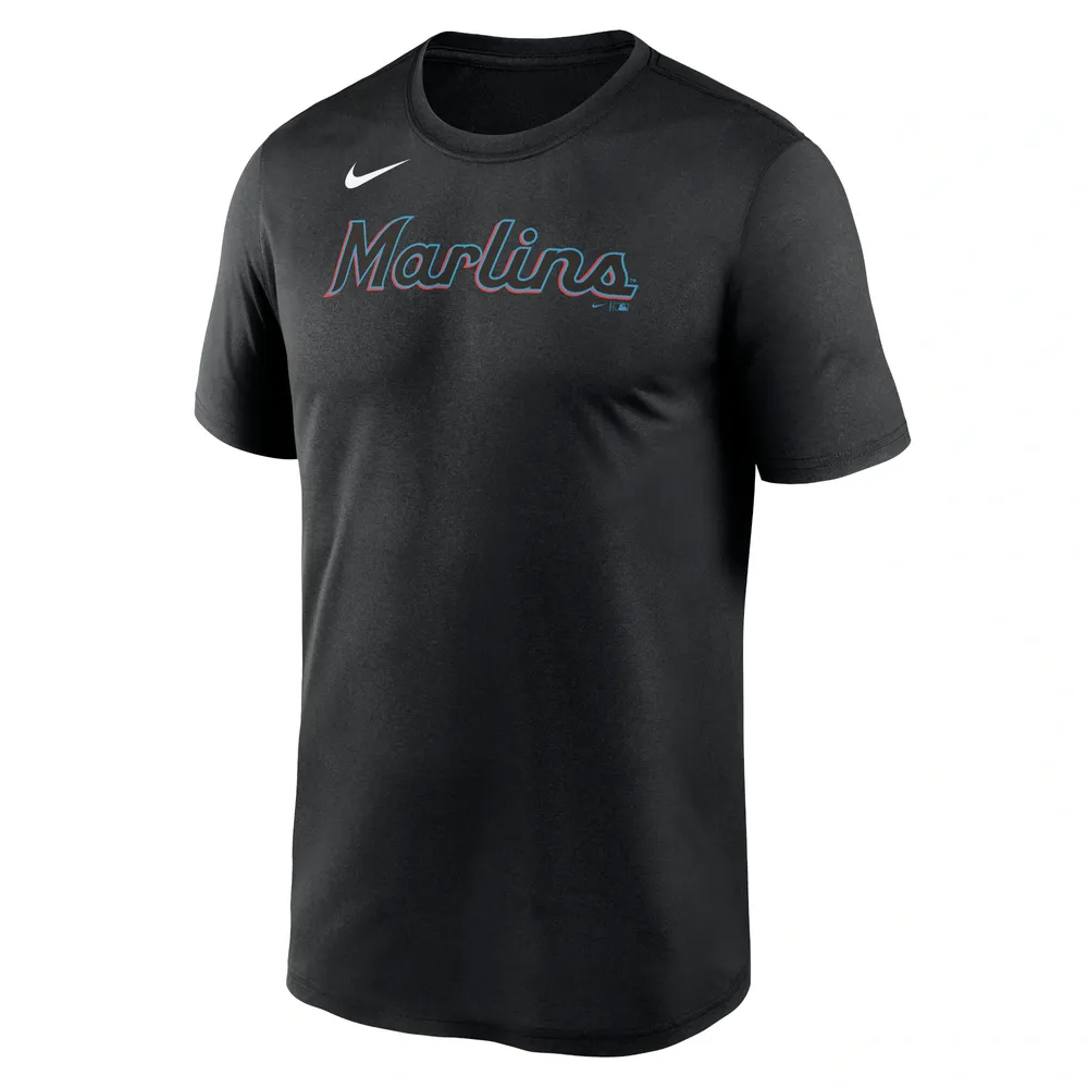 T-shirt New Legend Wordmark Miami Marlins Nike pour homme noir