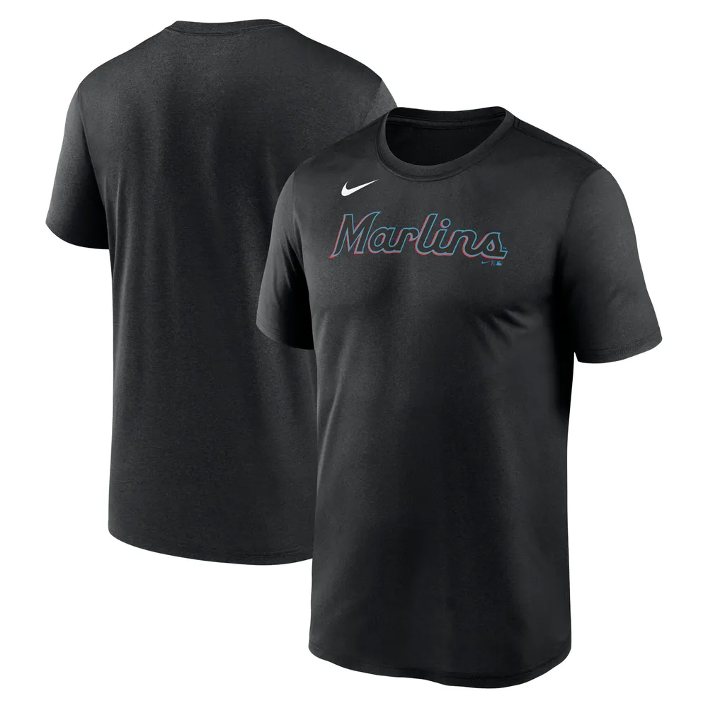 T-shirt New Legend Wordmark Miami Marlins Nike pour homme noir