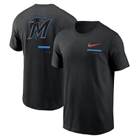 T-shirt à épaules dénudées Miami Marlins Nike noir pour homme