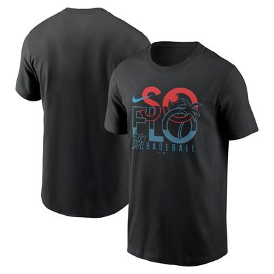 Men's Nike Black Miami Marlins So Flo Local Team T-Shirt