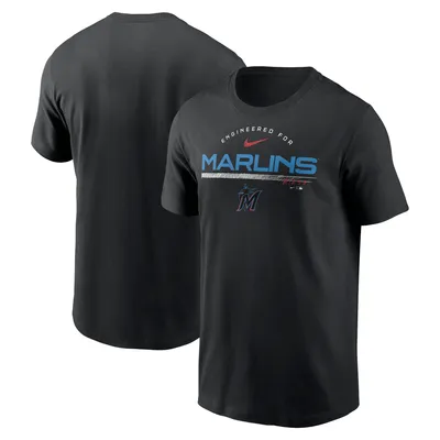 T-shirt Nike Miami Marlins Team Engineered Performance noir pour homme