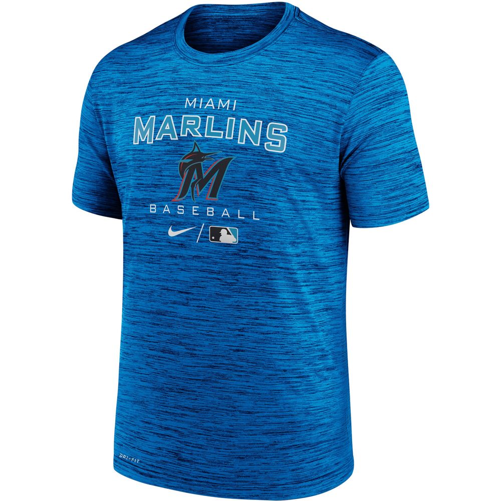 Men's Nike Blue Miami Marlins Authentic Collection Velocity Practice Performance - T-Shirt