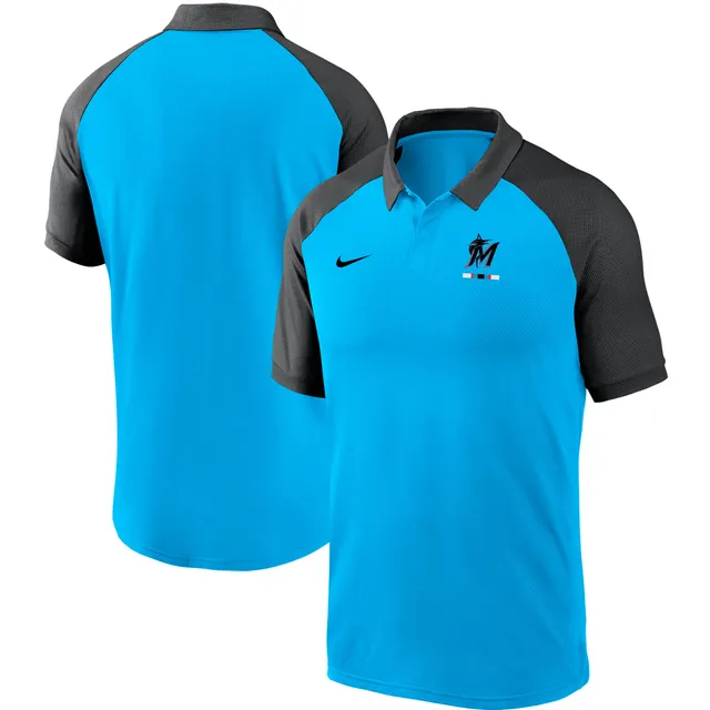 Nike Men's Miami Marlins Teal Cooperstown Rewind Polo