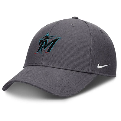 Casquette ajustable Nike Miami Marlins Club Performance pour homme, gris