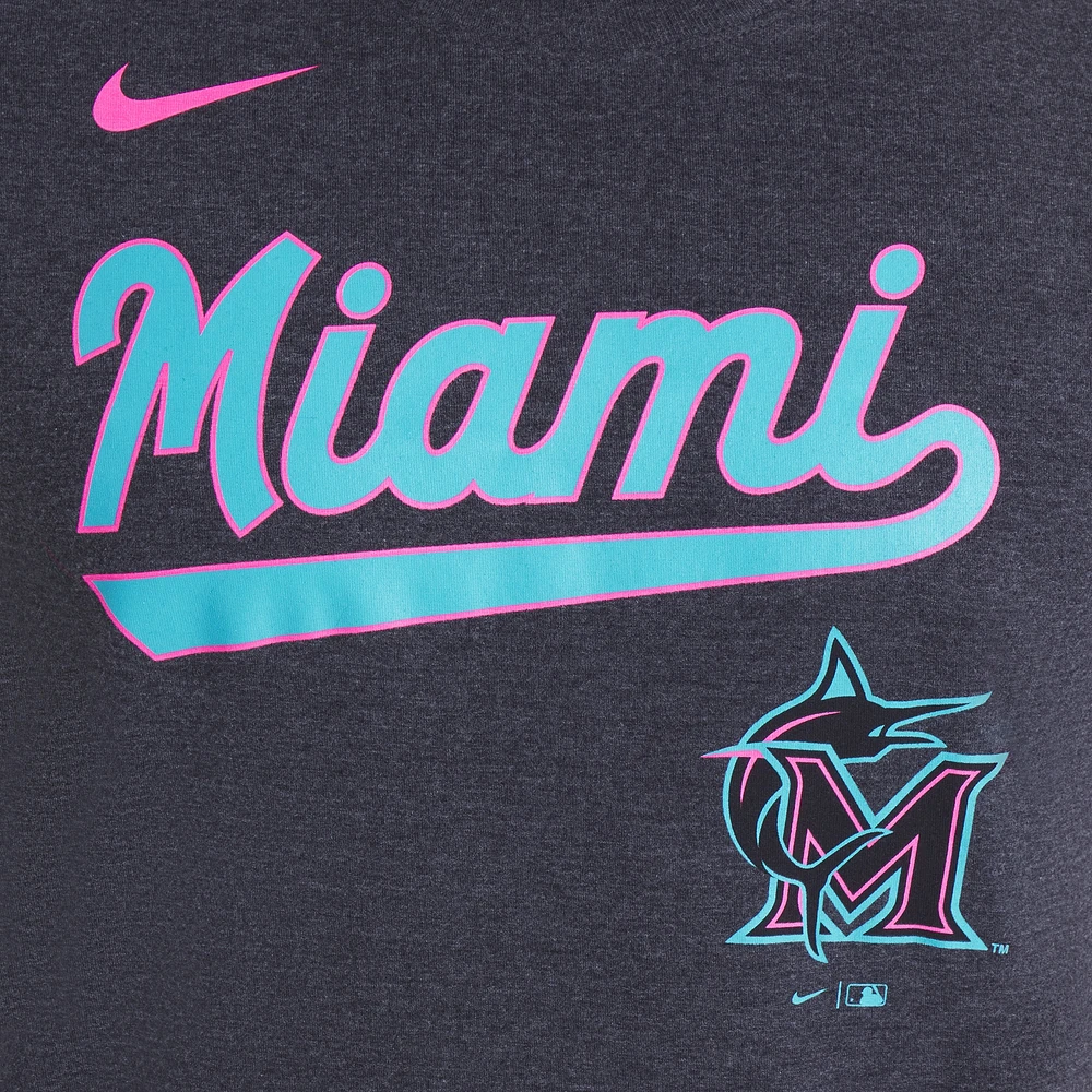 Men's Nike Heather Black Miami Marlins 2025 City Connect Tri-Blend T-Shirt