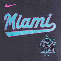 Men's Nike Heather Black Miami Marlins 2025 City Connect Tri-Blend T-Shirt
