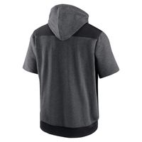 Men's Nike Heathered Charcoal/Black Miami Marlins Authentic Collection Dry Flux Performance Quarter-Zip Short Sleeve Hoodie