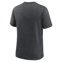 T-shirt de performance triple mélange Nike Heathered Charcoal Miami Marlins Authentic Collection pour hommes