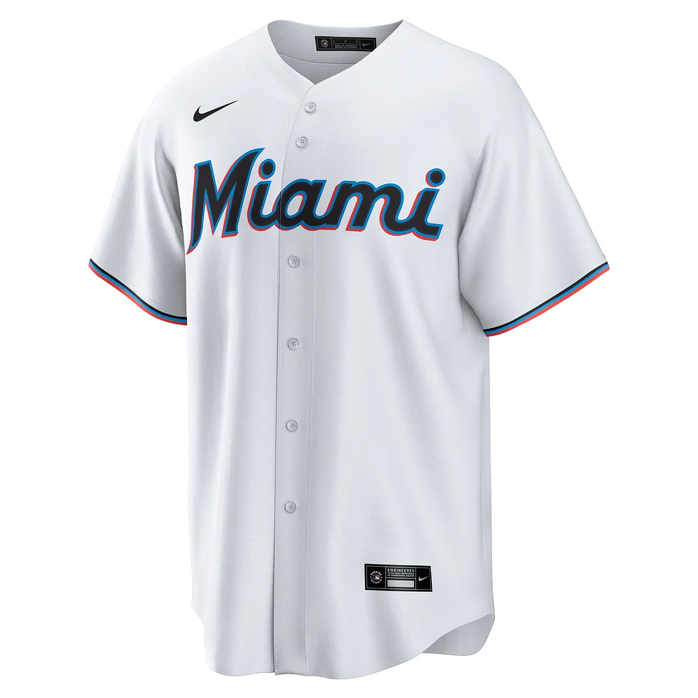 Men's Nike Jake Burger White Miami Marlins  Home Replica Team Jersey