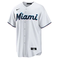 Maillot Nike Jake Burger pour homme, réplique de l'équipe à domicile des Miami Marlins, blanc