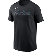 Men's Nike Jazz Chisholm Jr. Black Miami Marlins Name & Number T-Shirt