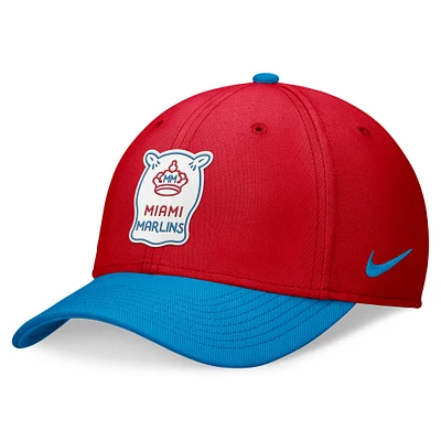 Casquette Nike rouge/bleu Miami Marlins 2024 City Connect Swoosh Flex pour homme