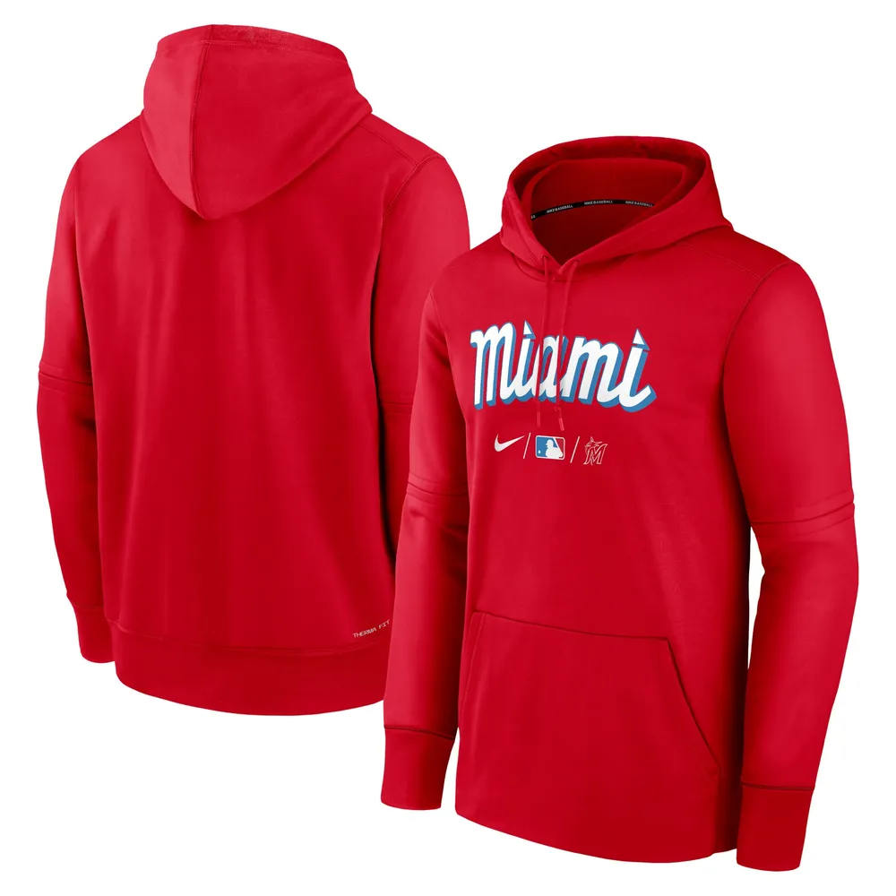 Lids Miami Marlins Nike Authentic Collection 2022 City Connect Performance  Pullover Hoodie - Red