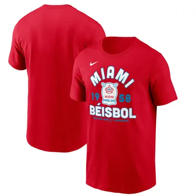 Miami Marlins Nike City Connect Graphic T-Shirt - Red