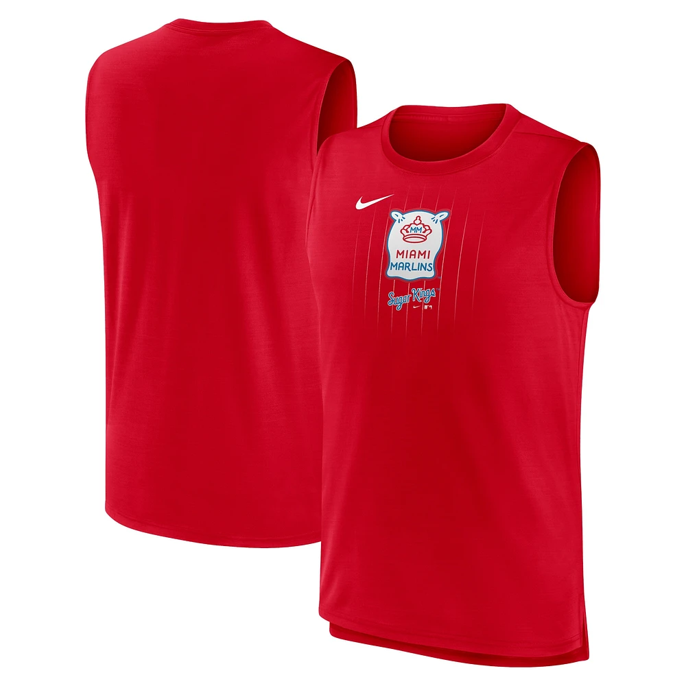 Débardeur Nike rouge Miami Marlins City Connect Muscle pour homme