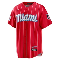 Men's Nike Red Miami Marlins City Connect Replica Jersey