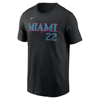Men's Nike Sandy Alcantara Black Miami Marlins 2025 City Connect Fuse Name & Number T-Shirt