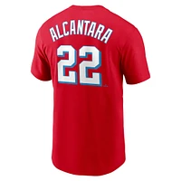 T-shirt Nike Sandy Alcantara rouge Miami Marlins City Connect avec nom et numéro pour homme