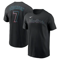 Men's Nike Tim Anderson Black Miami Marlins Fuse Name & Number T-Shirt