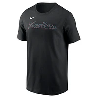 Men's Nike Tim Anderson Black Miami Marlins Fuse Name & Number T-Shirt