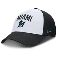 Casquette ajustable Nike blanche/noire Miami Marlins Club Performance pour homme