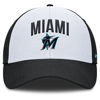 Casquette ajustable Nike blanche/noire Miami Marlins Club Performance pour homme