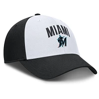 Casquette ajustable Nike blanche/noire Miami Marlins Club Performance pour homme