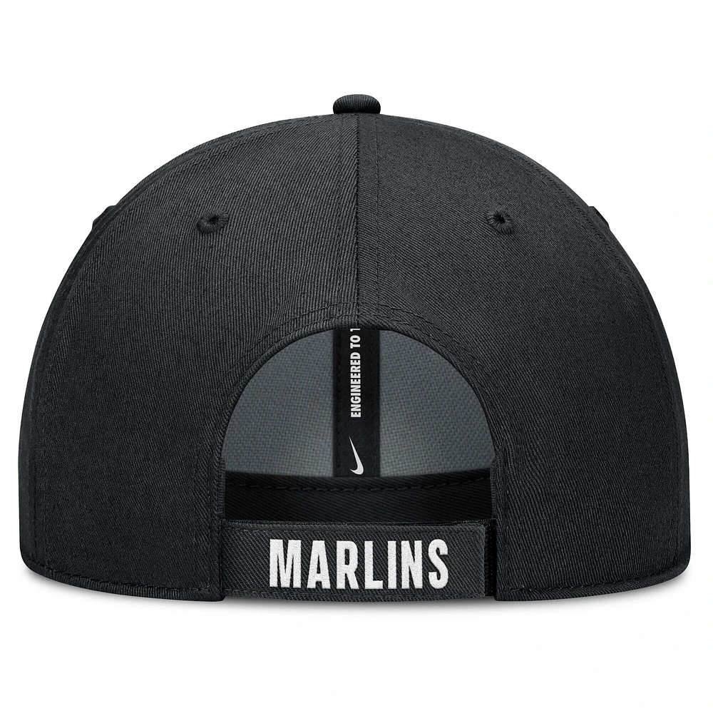 Casquette ajustable Nike blanche/noire Miami Marlins Club Performance pour homme