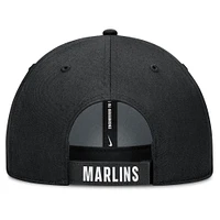 Casquette ajustable Nike blanche/noire Miami Marlins Club Performance pour homme