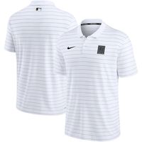 Men's Nike White Miami Marlins Authentic Collection Striped Performance Pique Polo