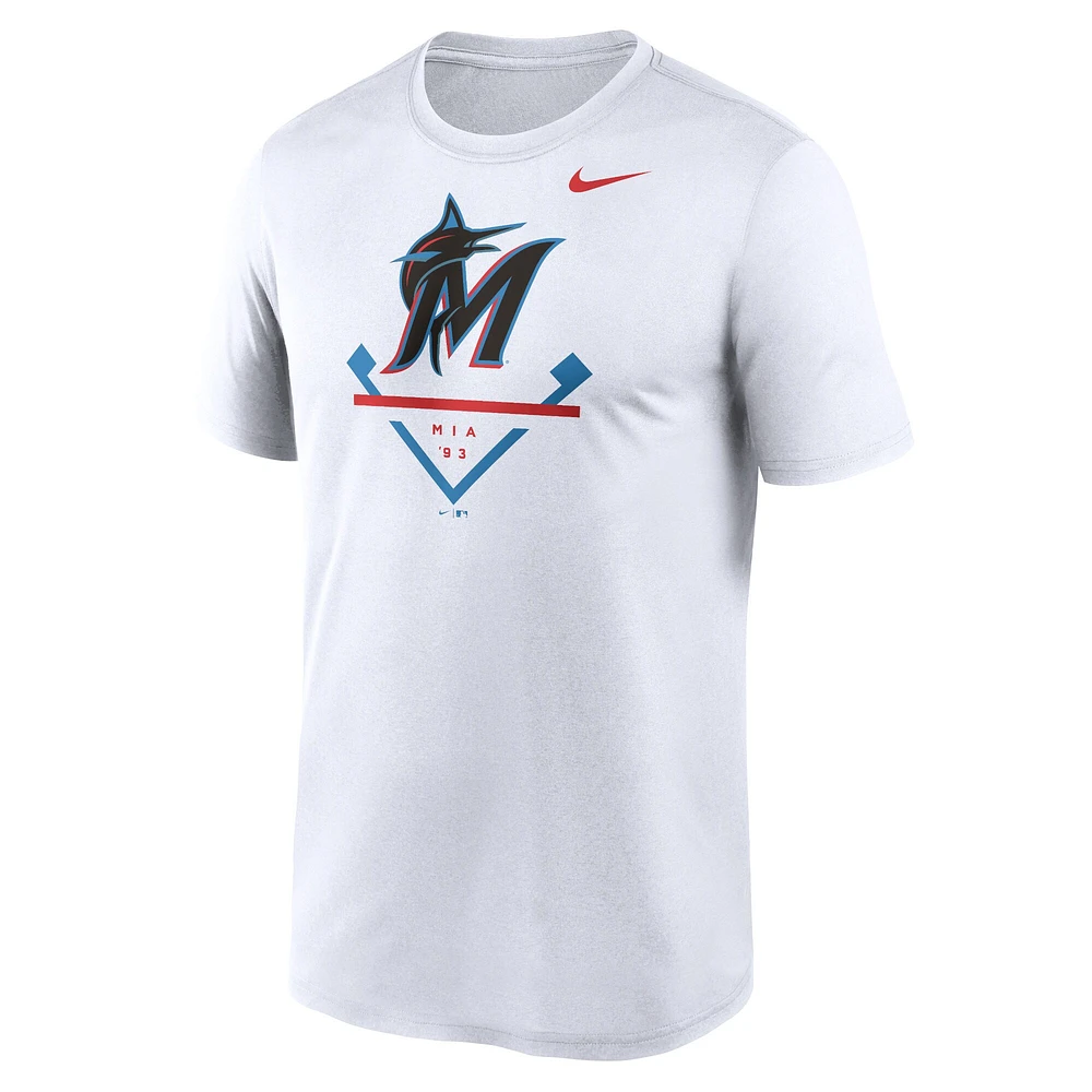 T-shirt Nike Performance Big & Tall Icon Legend des Marlins de Miami pour homme - Blanc