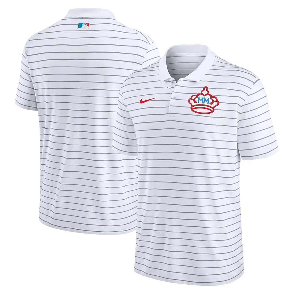 Polo Nike Miami Marlins City Connect Authentic Collection Victory Performance pour homme, blanc